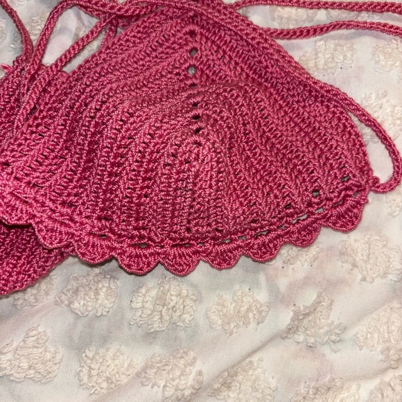 Handmade Crocheted Bra Top Halter Bikini Top Boho Festival Fun - Picture 9 of 9